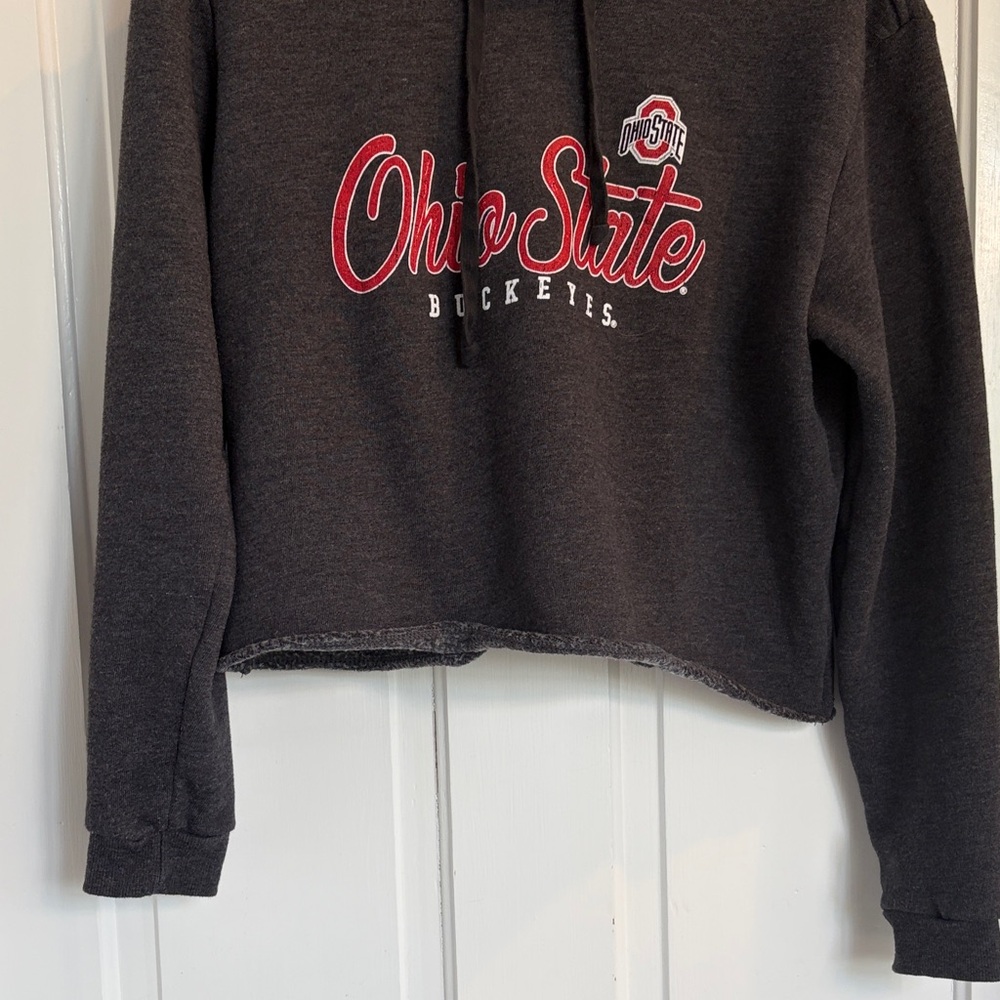 Blue 84 Ohio State Charcoal Cropped Hoodie Women’s Size Medium - Picture 4 of 6